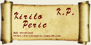 Kirilo Perić vizit kartica